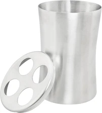 Stainless Steel Toothbrush Holder with Waistline and Four-Hole Cup Lid for Bathr
