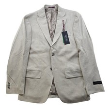 Tommy Hilfiger Modern Fit Sport Coat Mens 36S White Tan Beige Check Blazer NEW