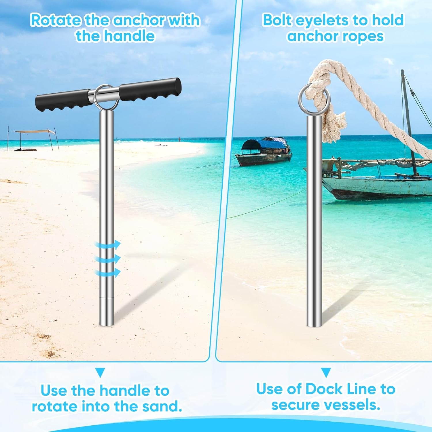 GADFISH Boat Anchor, 30.7-inch Stowable Shallow Water black 