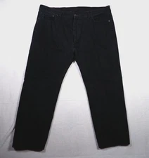 Levi's 505 Regular Fit Straight Leg Black Denim Mens Jeans 42x29