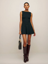 Reformation Mayve Knit Mini Dress Black Size XS