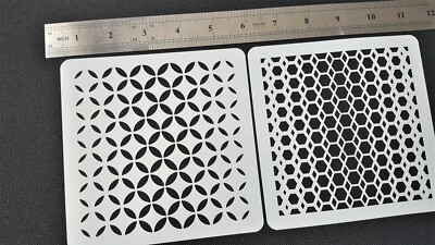 2 Stück Geometrische Muster Markenschablonen Airbrush Textur Körperfarbe Hochdetailliert 