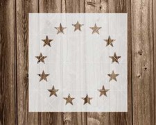 Stars Circle Stencil, Durable Handmade Mylar Reusable Craft Template, 2316
