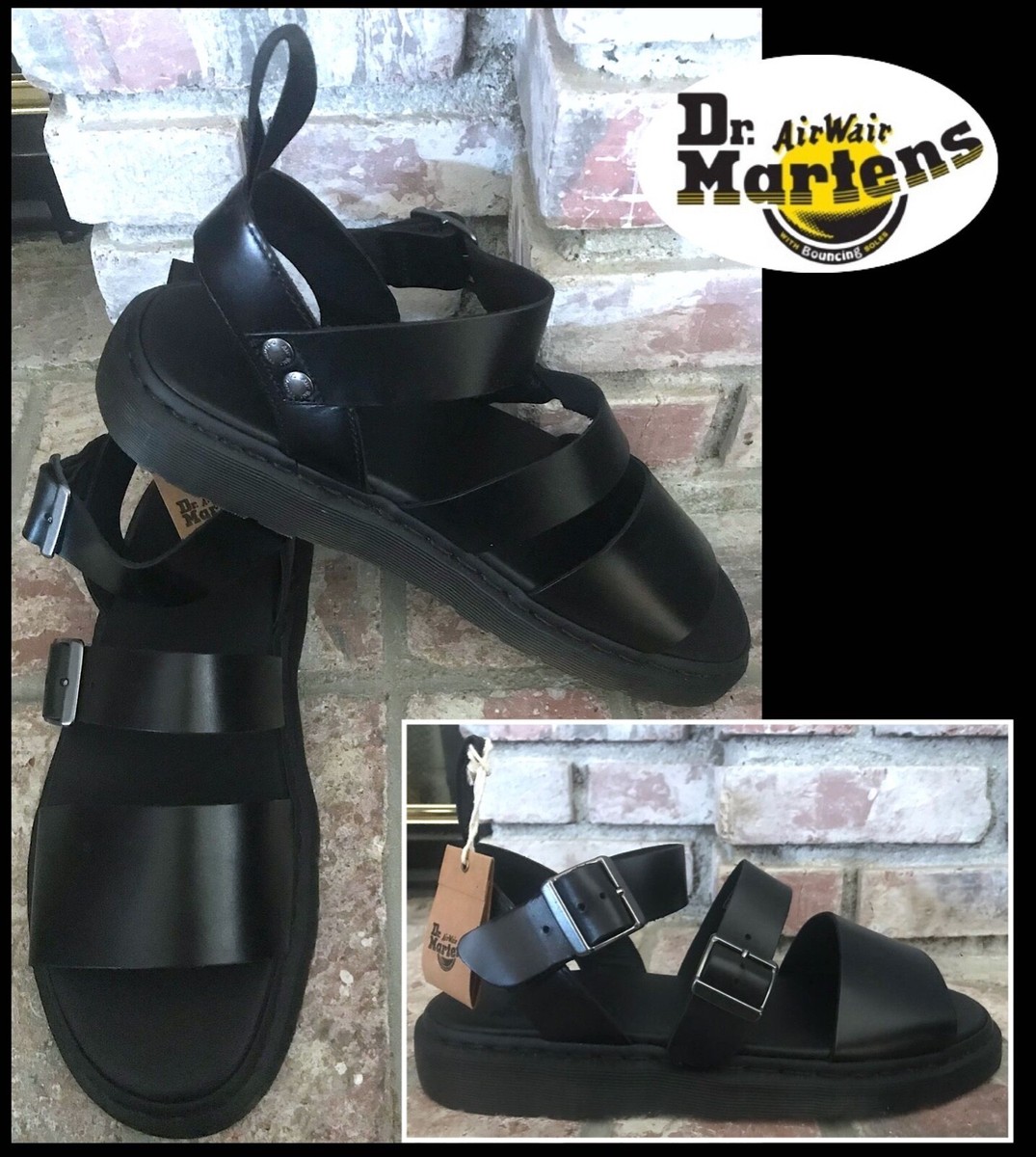 Dr.Martens GRYPHON STRAP SANDAL UK4/23㎝ Gryphon Brando Leather Gladiator Sandals in Black Brando
