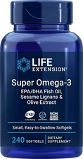 Life Extension Super Omega-3 Plus EPA/DHA Fish Oil, Sesame Lignans, Olive 240 SG