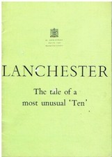 LANCHESTER TEN (LD10) SALOON ORIGINAL 1946 FACTORY UK SALES BROCHURE
