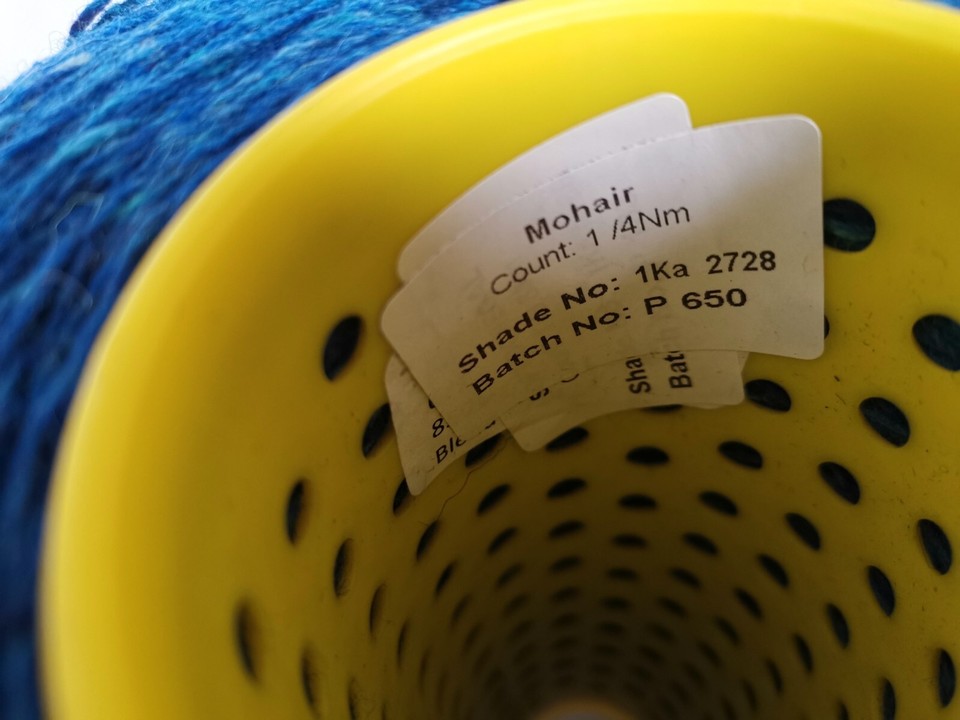 600g of LUXURY MOHAIR TWEED 100 YARN CONE 3ply BLUE PRINT (2728) eBay