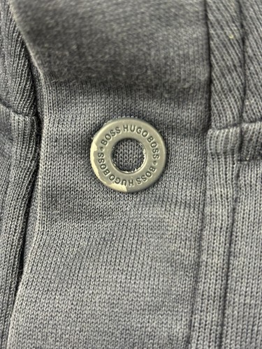 Hugo Boss Sweat Mens XL 1/4 Button Snap Jumper Sweater Navy Blue - Picture 9 of 24
