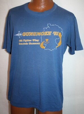 Vintage 1991 USAF GUNSMOKE 86th Fighter Wing Ramstein Germany T-SHIRT XL