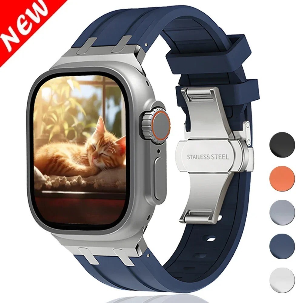 Bracelet montre Apple Watch Ultra 2 silicone souple caoutchouc 49mm