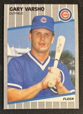 1989 Fleer Gary Varsho Baseball Rookie Card (RC) #441 Cubs OF VG O/C