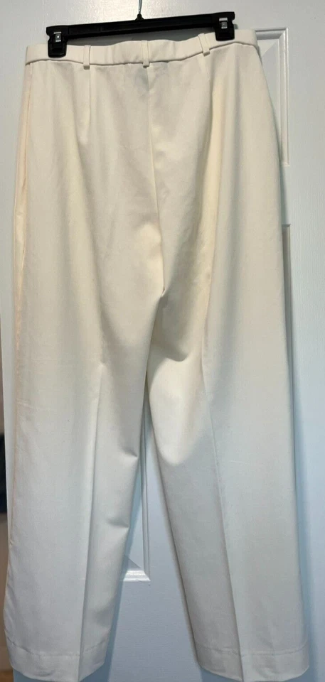Dialogue Poly/Rayon Ivory High Rise Wide Leg Dress Pants, Size 14 - Image 3 of 4