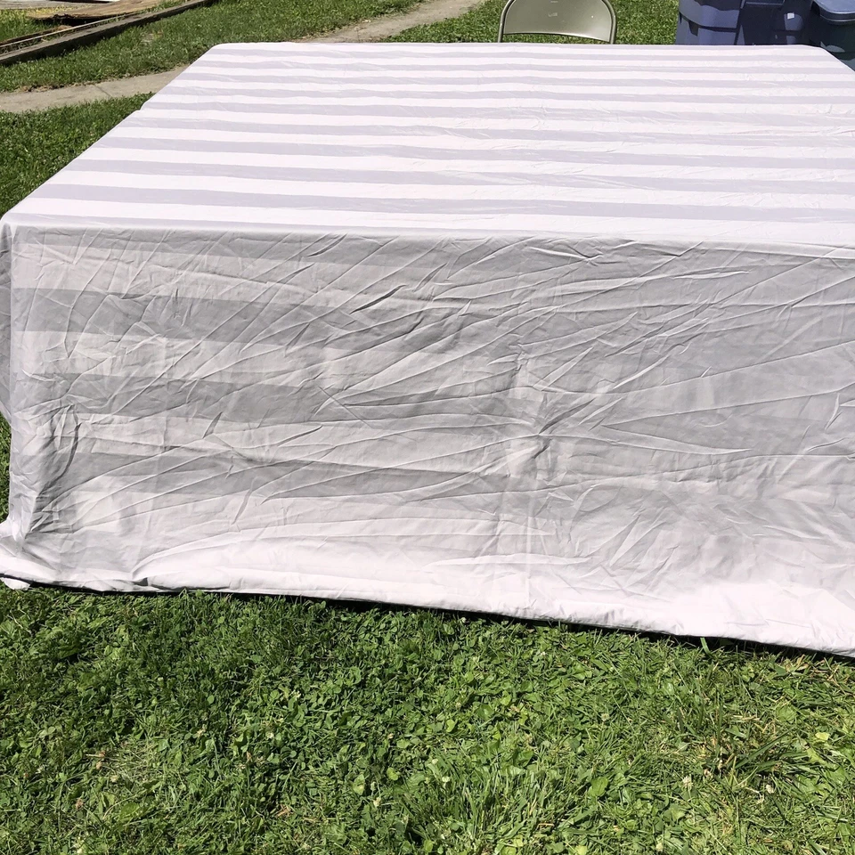 Funda nórdica Charter Club tamaño king gris damasco a rayas 100 % algodón Foto 4 de 4