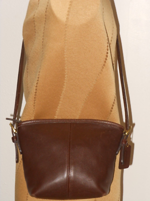 COACH VINTAGE BROWN LEATHER SHOULDER BAG | eBay