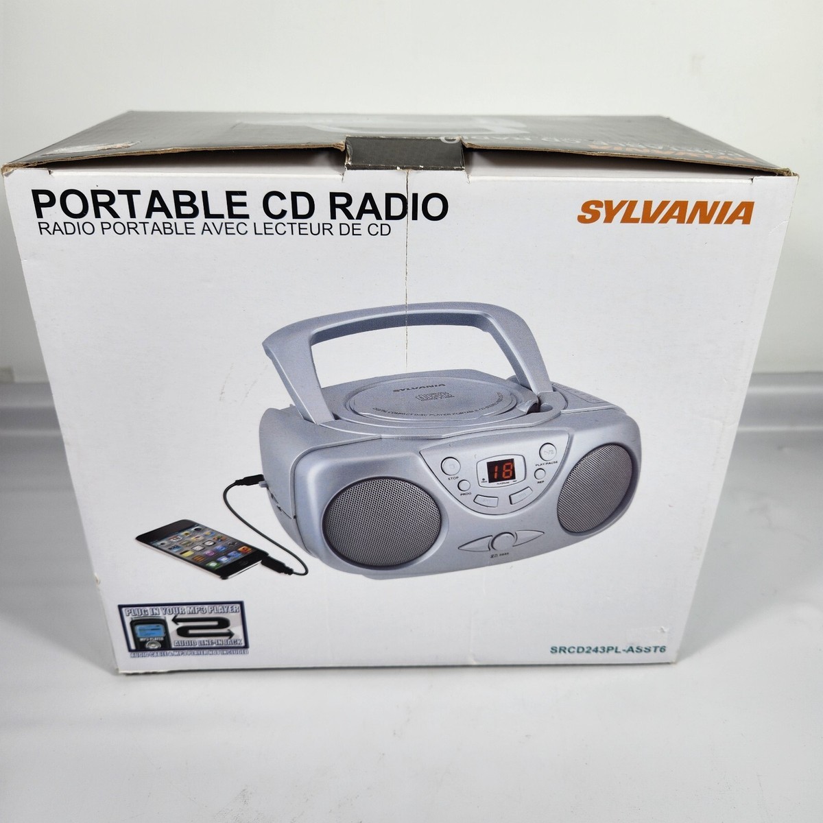 Cassette Player Sylvania Retro Bluetooth Speaker Fm Radio Cd