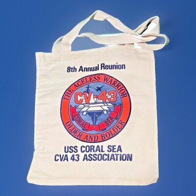Aircraft Carrier USS SEA CV-43 OLDER & BOLDER 8TH Reunion Canvas Carrier Bag
