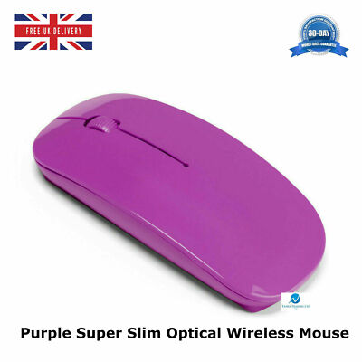 Lila ultradünne optische Desktop-USB-Maus 2,4 GHz kabellos 11 x 6 x 2 cm neu HQ