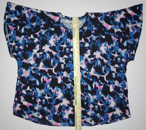 Macy's Rachel Roy Curvy Collection Womens Blue And Pink Blouse Size 2X - Picture 15 of 15