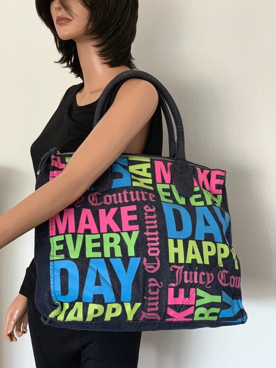 Juicy Couture Jeans Denim Bag Tote Designer Fashion Hip Shiny eBay