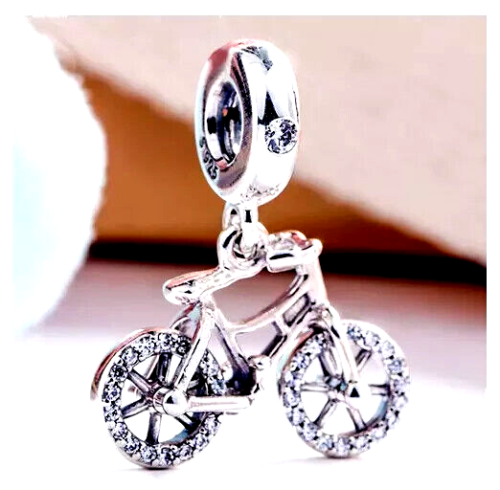 ❤️ Sterlingsilber 925 Schmuck Anhänger Fahrrad Charm für Armband o Halskette #4 - Bild 2 von 2