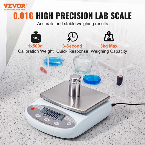 VEVOR Analytical Balance Lab Scale 3000g x 0.01g 13 Units Conversion Electronic - Picture 2 of 12