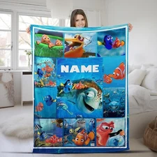 Personalized Finding Nemo Blanket, Finding Nemo Fleece Blanket, Nemo Dory Blanke