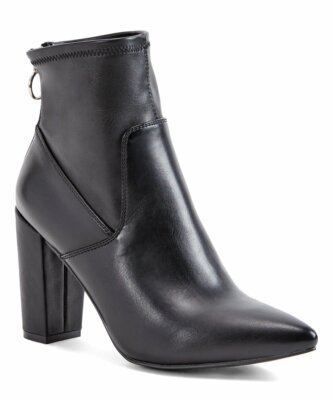 JustFab Zoey Bootie Damen UK 6 Weite Schwarz Blockabsatz Spitz zulaufend Stiefeletten