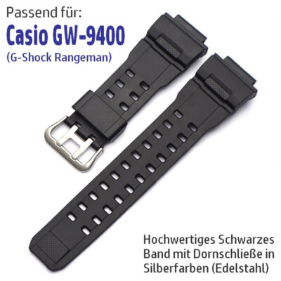 Uhrenarmband passend für Casio GW-9400-1 / GW-9400 Rangeman, Schwarz           