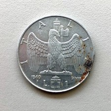 Moneta 1 LIRA 1940 Vedi fotografie - Coin 1 LIRE italian year 1940 rare piece