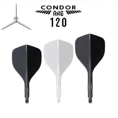 CONDOR AXE 120 Dart Flights Standard Shafts Darts Flight Schaft 3 Flügel trifin