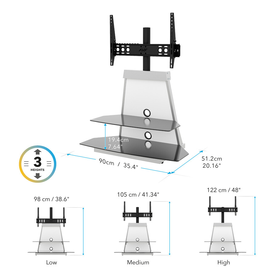 AVF Options STKL900A Stack Black TV Unit for 43 48 50 55 60 65 Inch TVs eBay