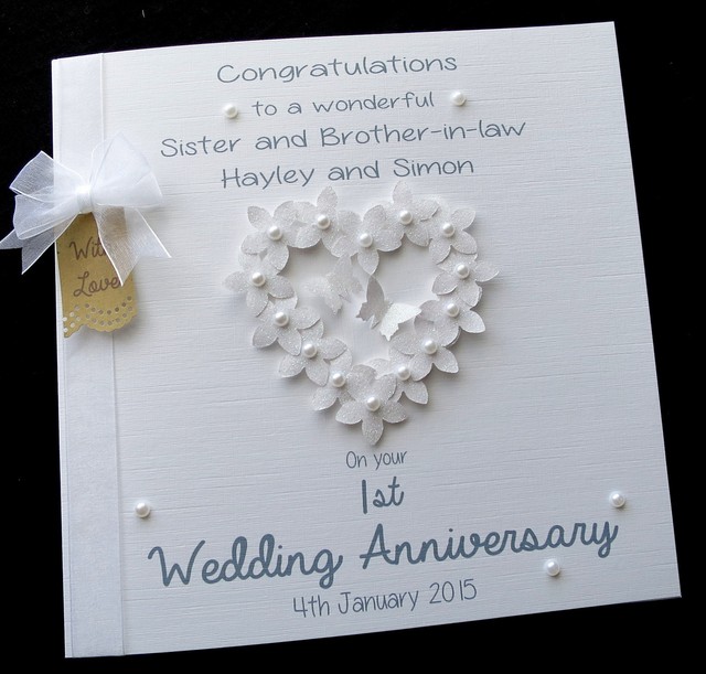 Celebrations Occasions 2nd Wedding Anniversary Card Hand Made And Personalised Cotton Annivers Wa002 Home Furniture Diy Mhg Co Ke