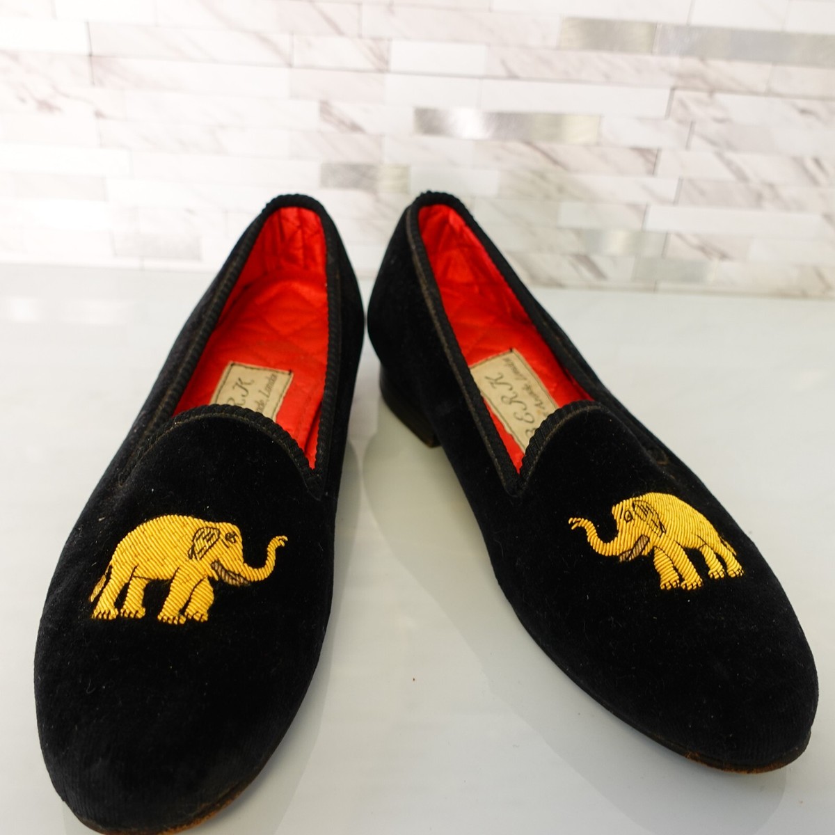 Black Loafer Velvet Slipper BERK Shoes UK 3 US 4.5 Elephant 