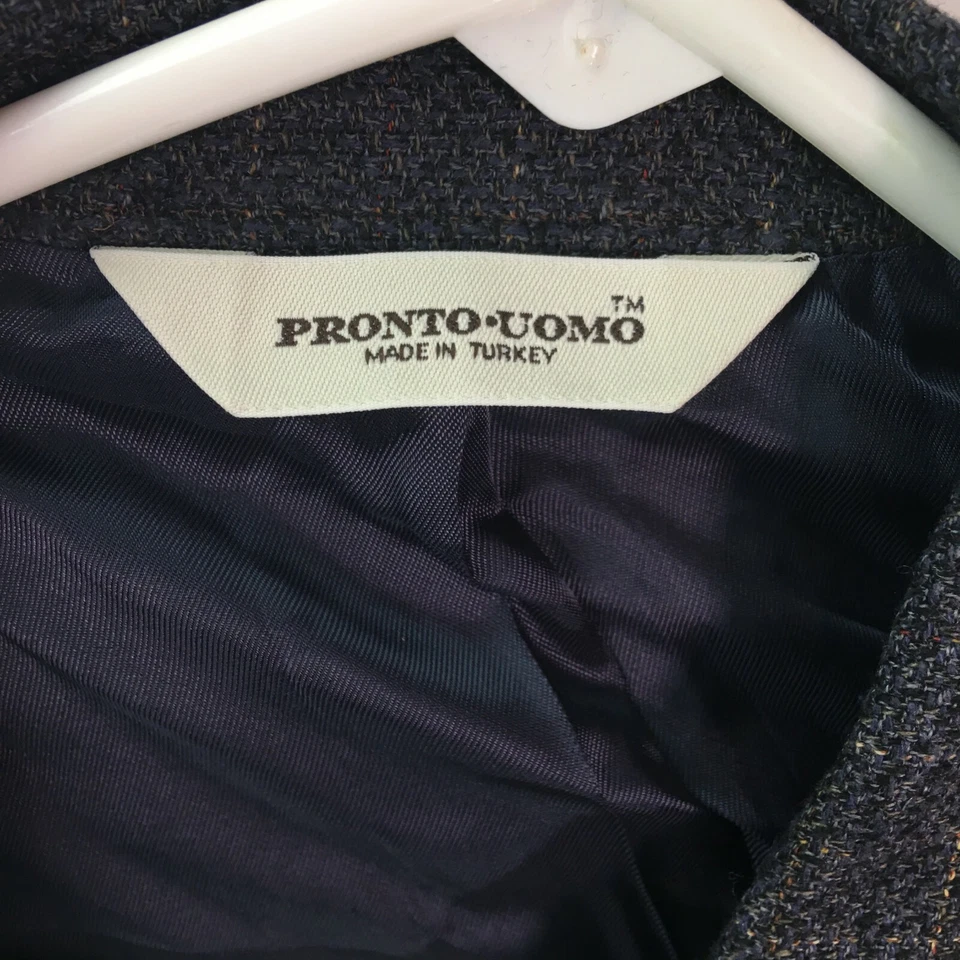 Blazer Traje Chaqueta Pronto Uomo Para Hombres Informal Manga Larga Cuadros Negro Talla 46L Foto 3 de 4