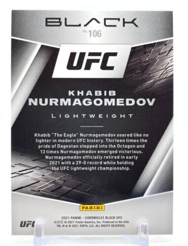 Panini Chronicles 2021 negro UFC Khabib Nurmagomedov #106 rosa paralelo novato - Imagen 2 de 2