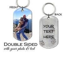 Personalized Dog Tag with Custom Photo and Text Key Chain or Necklace