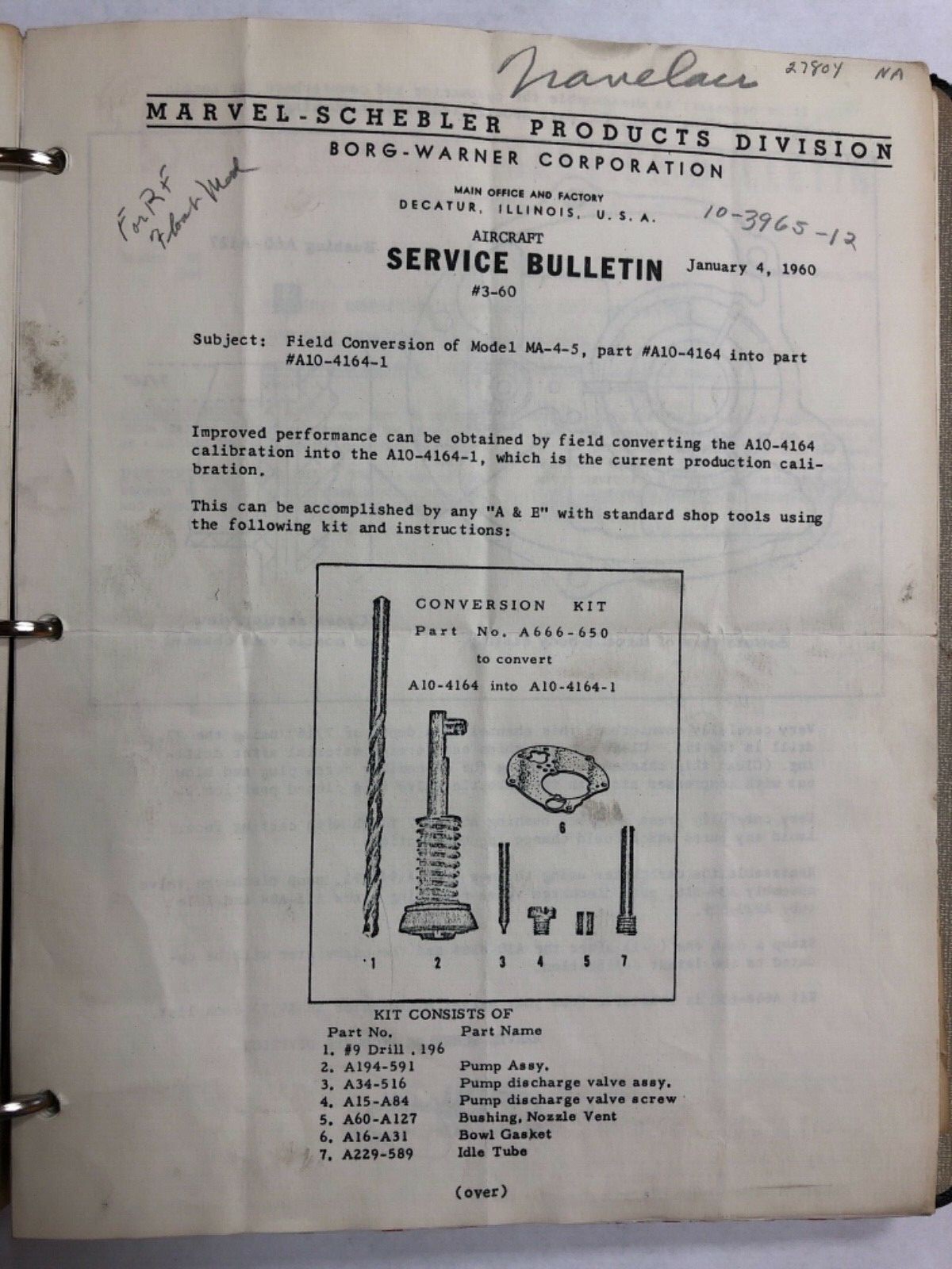 Beechcraft Service Bulletins & Service Letters 19581966 Originals eBay