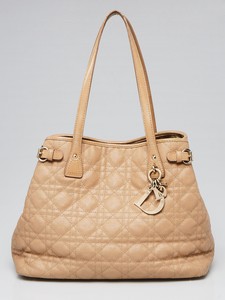 Christian Dior Beige Cannage Quilted Coated Canvas Small Panarea Tote Bag | eBay