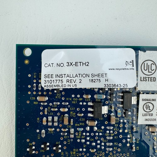 Edwards 3X-ETH2 10/100 IP Ethernet Adapter EST3 Fire Alarm Systems 3101775 Rev 2 - Picture 4 of 4