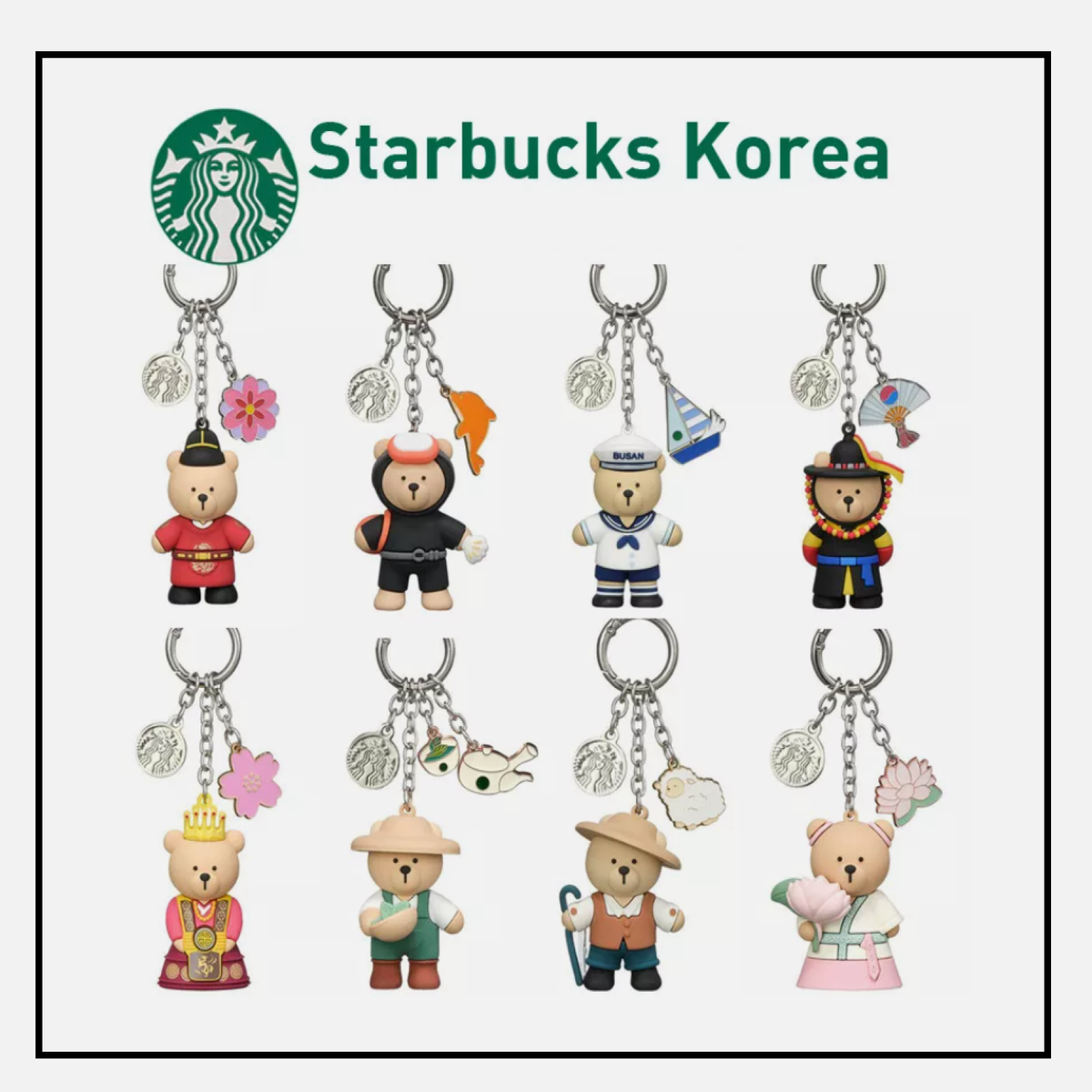 STARBUCKS Korea 2024 * Regional Collection Bearista Keychain
