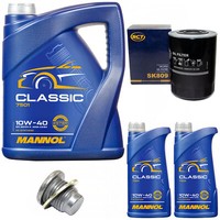 MotoröL Set Mannol Classic 10W-40 7 Liter + ÖLfilter + Schraube FüR Opel Arena