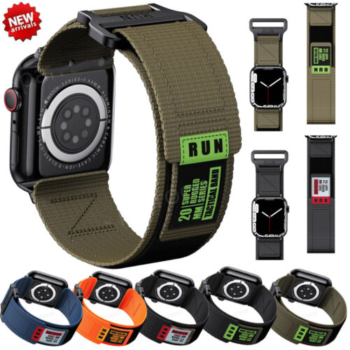 Military Nylon Sport Armband für Apple Watch Series 9 8 7 6 5 4 SE Ultra 2 49mm - Afbeelding 1 van 48
