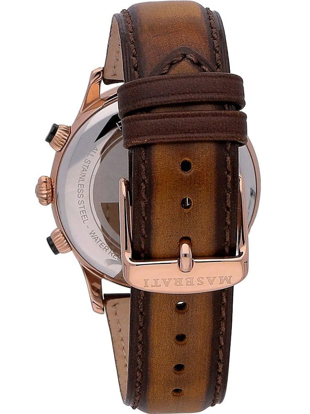 Maserati RICORDO 42mm Chronograph Brown Strap Mens Watch 