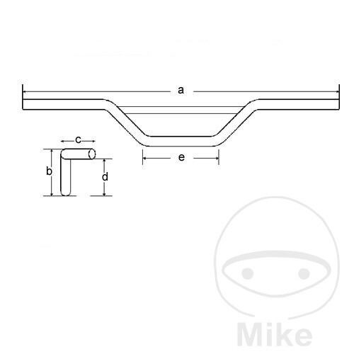 Guidon TRW aluminium argent 22 mm Cross haut - Photo 2/2