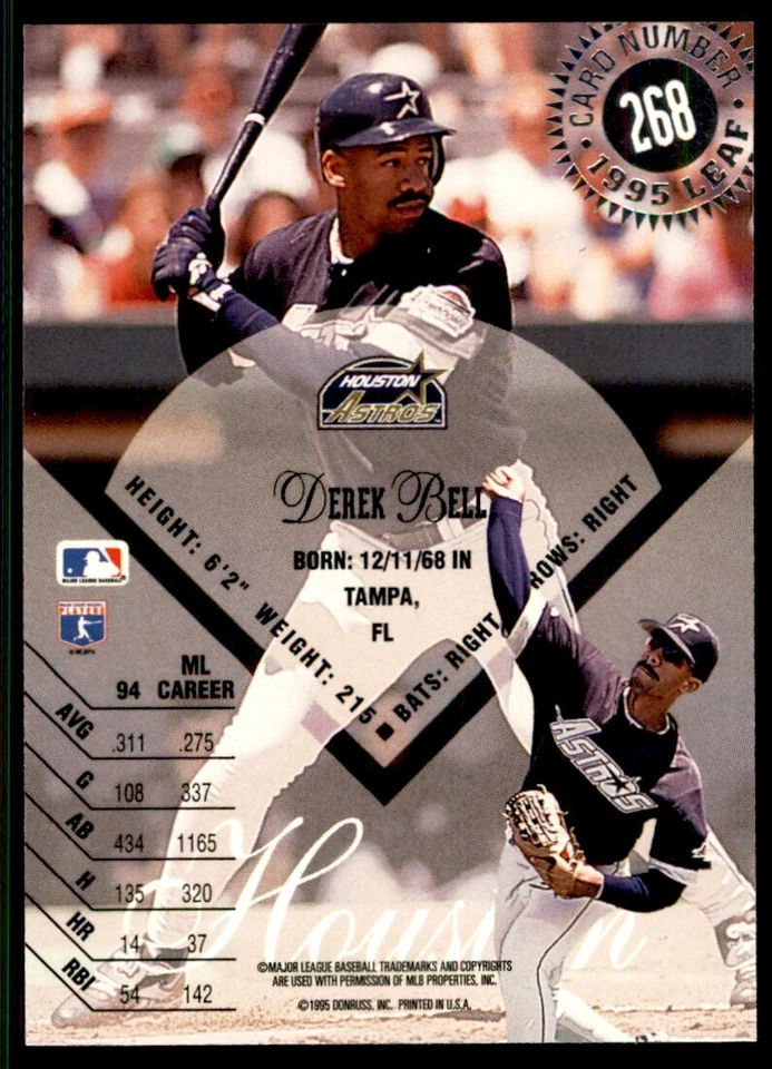 1995 Leaf Derek Bell Baseball Cards #268 - Image 2 of 2
