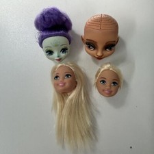 Doll Heads Lot Of 4 Parts Project Repurpose Paint Modify Customize READ