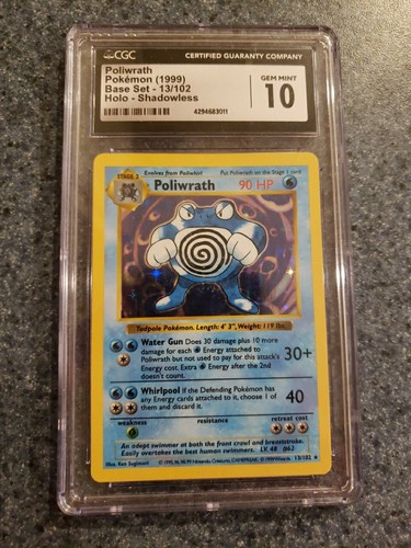 Poliwrath (Shadowless) graded CGC 10 for sale on eBay