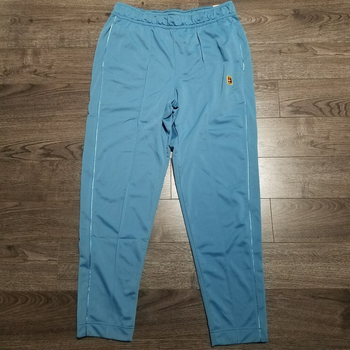 NIKE Court Tennis Heritage Track Pants Mens SMALL Blue Joggers