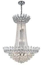 Chandelier Chrome and Crystal 13 Light Fixture Foyer Dining Room Lighting 24"