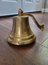 Vintage Brass Bell Ships School Dinner Farm Nautical Wall Mount